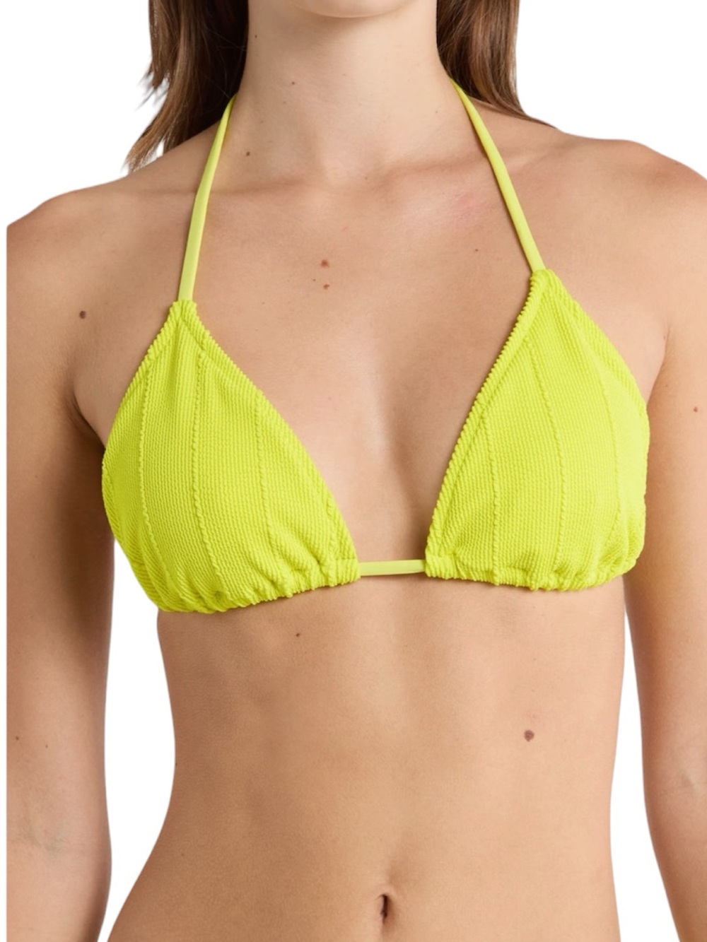 Rip Curl Triangle Bikini Top Yellow Textured Vibe Surf NWT Women’s Size Small